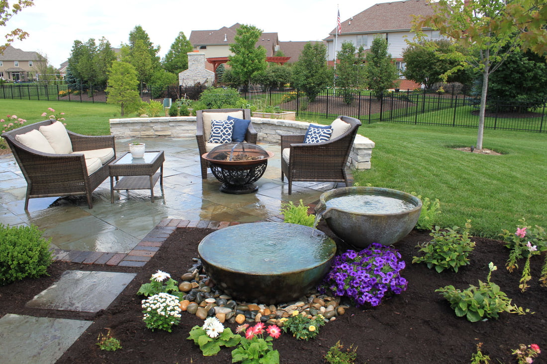 Landscape Fountain - Site Pros Landscaping