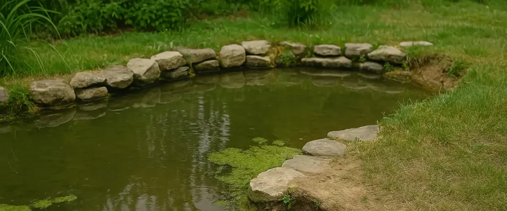 Erosion Forming Around the Pond Edges